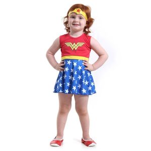 Fantasia Mulher Maravilha Infantil Para Bebê Com Tiara Tamanho M