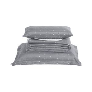 Kit Cobre Leito Solteiro 4 Peças Bordado Urbany Hipercal 400 Fios 100% Poliéster - Cinza