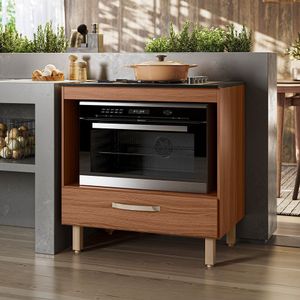 Balcão Cooktop Para 5 Bocas 1 Gaveta Com Espeço Para Forno