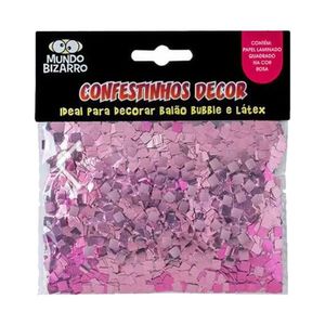 Confete Metalizado Para Balão Quadrado Rosa - 25g