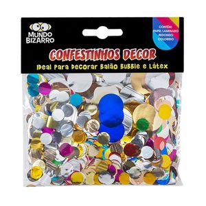 Confete Metalizado Para Balão Redondo Colorido - 25g