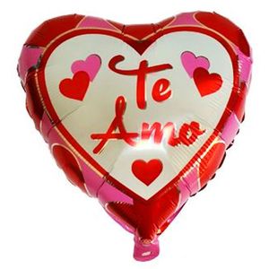 Balão Metalizado Coração Te Amo Vermelho E Rosa - 18 Pol