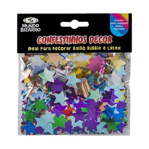 Confete Metalizado Para Balão Estrela Colorida - 25g