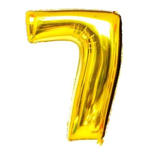 Balão Metalizado Dourado Número 7 - 1 Metro