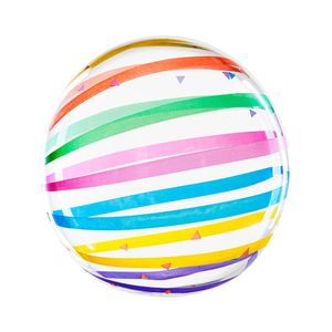 Balão Bubble Estampado Listras Coloridas - 18 Polegadas