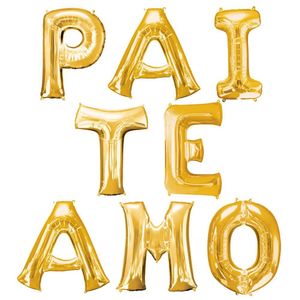 Balão Metalizado Dia Dos Pais Dourado - Pai Te Amo