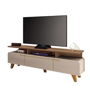 Rack Bancada Essenza Para Tv Até 70 Polegadas Off White/castanho