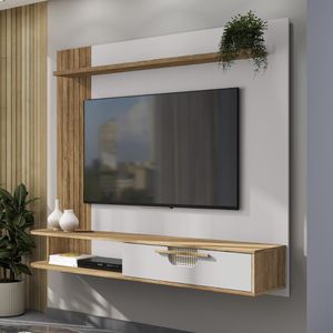 Painel Suspenso Jeri Sala Tv Até 65 Polegadas 1 Porta Cinamomo/off White