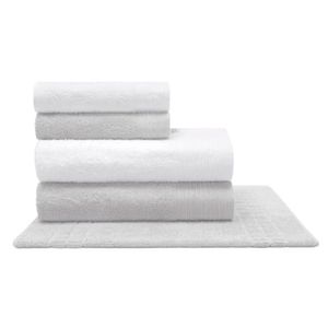 Jogo De Toalha Buettner Everest Nobre 100% Algodão Fio Penteado 5 Peças Branco E Prata