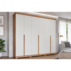 Guarda Roupa Casal 6 Portas E 6 Gavetas Guarapari Cinamomo/off White - Panan