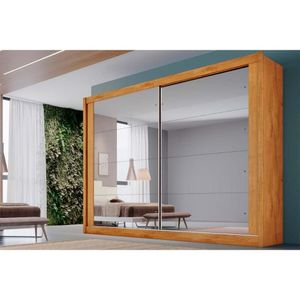 Guarda Roupa Casal 2 Portas Com Espelho E 4 Gavetas Creta Flex Peroba/peroba Ou Off White - Europa