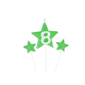 Vela De Aniversário New Star Verde - Número 8
