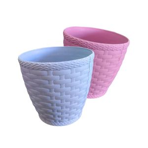 Vaso Redondo Rattan Decorativo Color 750ml - 11cm X 11cm
