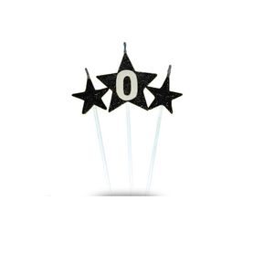 Vela De Aniversário New Star Preto - Número 0