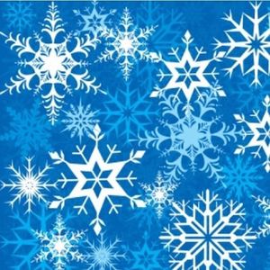 Tnt Estampado Flocos De Neve Azul - 5 Metros