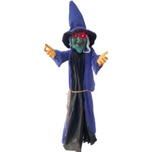 Boneco Bruxa Fantasma Halloween Com Som E Luz