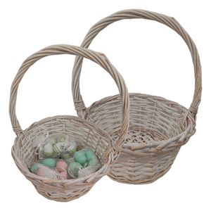 Cesta De Páscoa Redonda Com Alça - 2 Peças