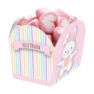 Cachepot De Papel Páscoa Coelho Candy Pequeno - 8 Unidades