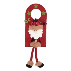 Enfeite De Natal Para Porta Papai Noel Rústico Em Pelúcia