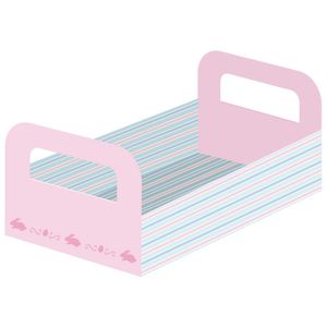 Cesta De Papel Páscoa Candy Rosa 19cm X 13cm X 5cm