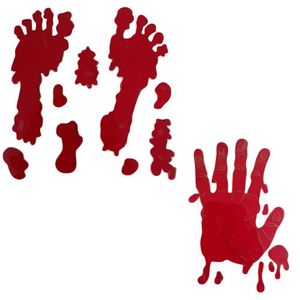 Kit Adesivo De Gel Halloween Mão E Pés Sangrentos