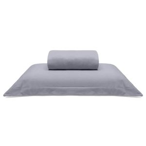 Jogo De Cama Buettner Solteiro Malha 100% Algodão Liso 2 Peças Image Cinza
