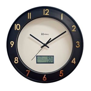 Relógio Parede Herweg Dourado E Preto Silencioso 34,6cm 6864 Preto - Preto