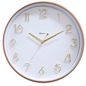 Relógio Herweg Silencioso Alto Relevo 34,6 Cm Dourado - Dourado