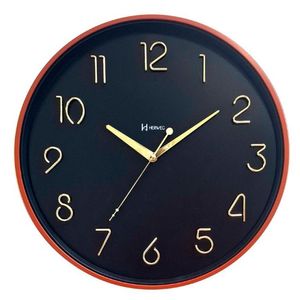 Relógio Herweg Silencioso Alto Relevo 34,6 Cm Ocre Marajo - Ocre Marajo