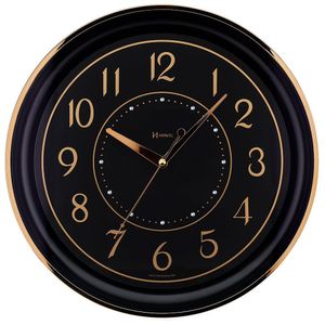 Relógio De Parede Silencioso Preto Dourado 35 Cm Dourado - Dourado
