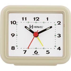 Relógio Despertador Quartz Alarme Forte Marfim - Marfim