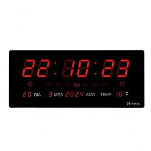 Relógio De Parede Herweg Digital Preto 27,5 Cm Preto - Preto