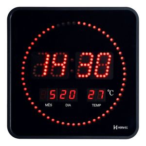 Relógio De Parede Mesa Digital Led Herweg Termômetro