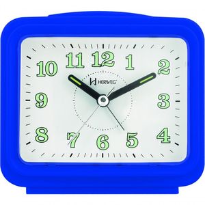 Relógio Despertador Branco Dois Alarme Super Alto Pilha Azul - Azul