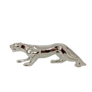 Leopardo Prata Em Porcelana 20cm