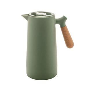 Garrafa Térmica Com Cabo De Madeira Nórdica Verde 1l