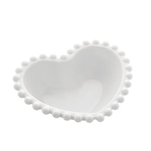 Conjunto Com 4 Bowls Porcelana Coracao Beads Branco 28492 Bon Gourmet