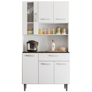 Kit Armário Cozinha Carol 6 Portas Branco Poliman