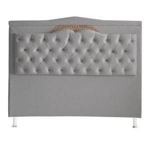 Cabeceira De Cama Box Madri Casal King 195 Cm Suede Prata Eli Móveis E Decoração
