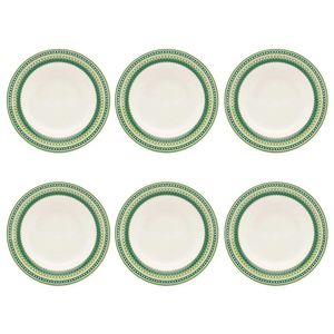 Prato Fundo De Cerâmica Donna Campestre 21,5cm 6 unidades - Biona 135700