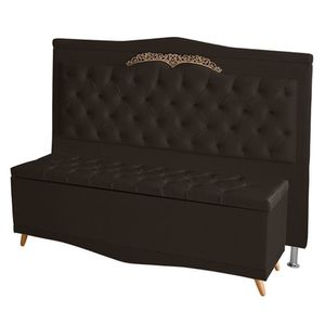 Cabeceira De Cama Box Madri Casal King 195 Cm Suede Marrom Eli Móveis E Decoração