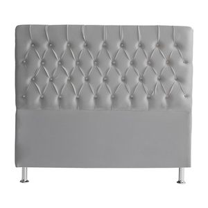 Cabeceira De Cama Box Bella King 195 Cm Suede Botão Cristal Prata Eli Móveis E Decoração