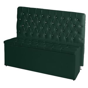 Kit De Quarto Cabeceira De Cama Box E Calçadeira Baú Bella Casal Queen 160 Cm Suede Botão Strass Verde Eli Móveis E Dec