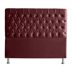 Cabeceira De Cama Box Bella King 195 Cm Suede Botão Cristal Vinho Bordo Eli Móveis E Decoração