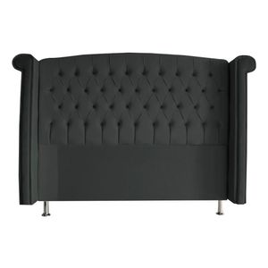 Cabeceira De Cama Box Toquio Casal Queen 160 Cm Suede Grafite Eli Móveis E Decoração