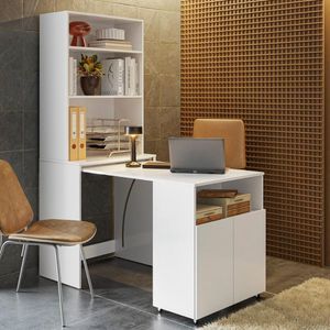 Mesa 2 Portas Escritório Miami Branco