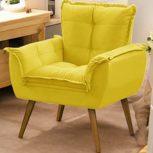 Poltrona Opala Suede Cor:amarelo