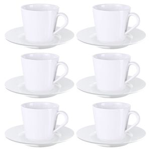 Kit 6 Xícara De Chá Com Pires Porcelana 185 Ml Leonora Tramontina