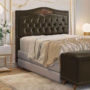 Cabeceira Holanda 0,90 Para Cama Box Solteiro - Veludo Chocolate