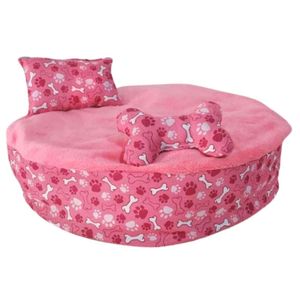 Cama Bola 50 Cm Para Cachorros E Gatos Caminha Pet Cor:rosa